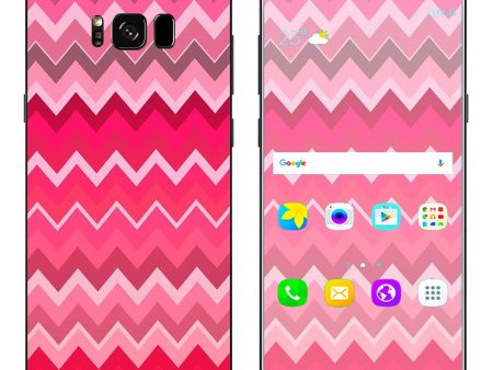 Red Pink Chevron Samsung Galaxy S8 Plus Skin Online Hot Sale