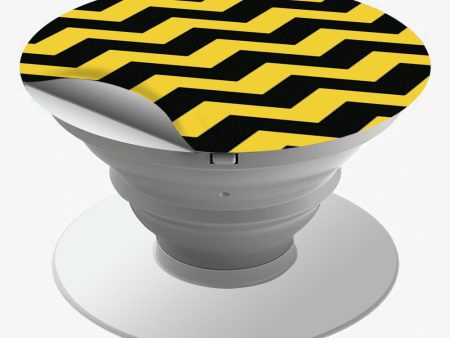 Yellow And Black Chevron Popsocket Pop Socket Skin Hot on Sale