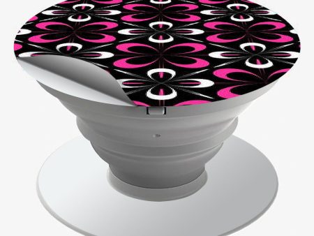 Abstract Pink Black Pattern Popsocket Pop Socket Skin Fashion